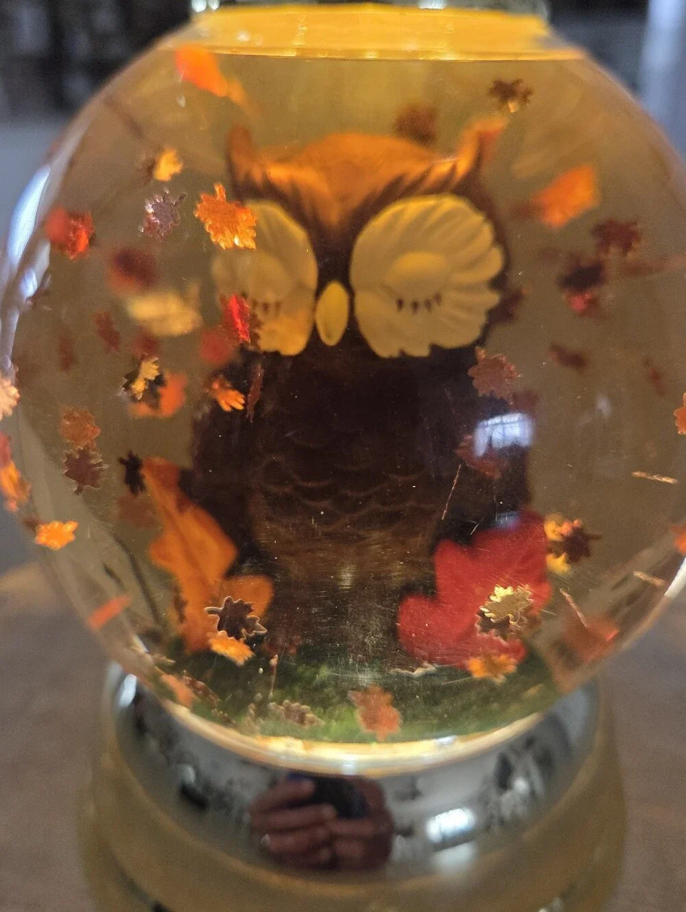 Bath&Body Works Forest Friends Owl Water Globe Candle Holder Lights Up